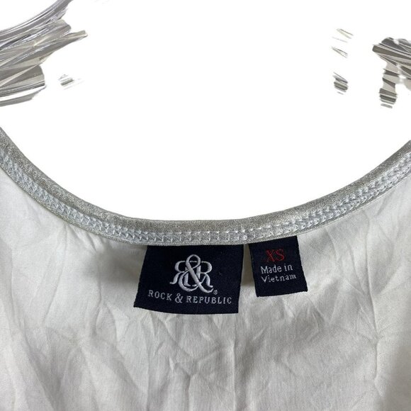 Rock‎ and Republic Rockstar Silver Tank Top Metallic Stretchy Shirt Size XS - Picture 4 of 10